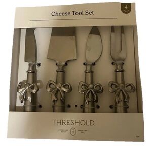 Threshold Silver Cheese Knife Set with Bow Handles